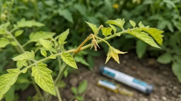 Close up of weak flower nodes dropping due to hormone imbalance before using the best plant growth regulator