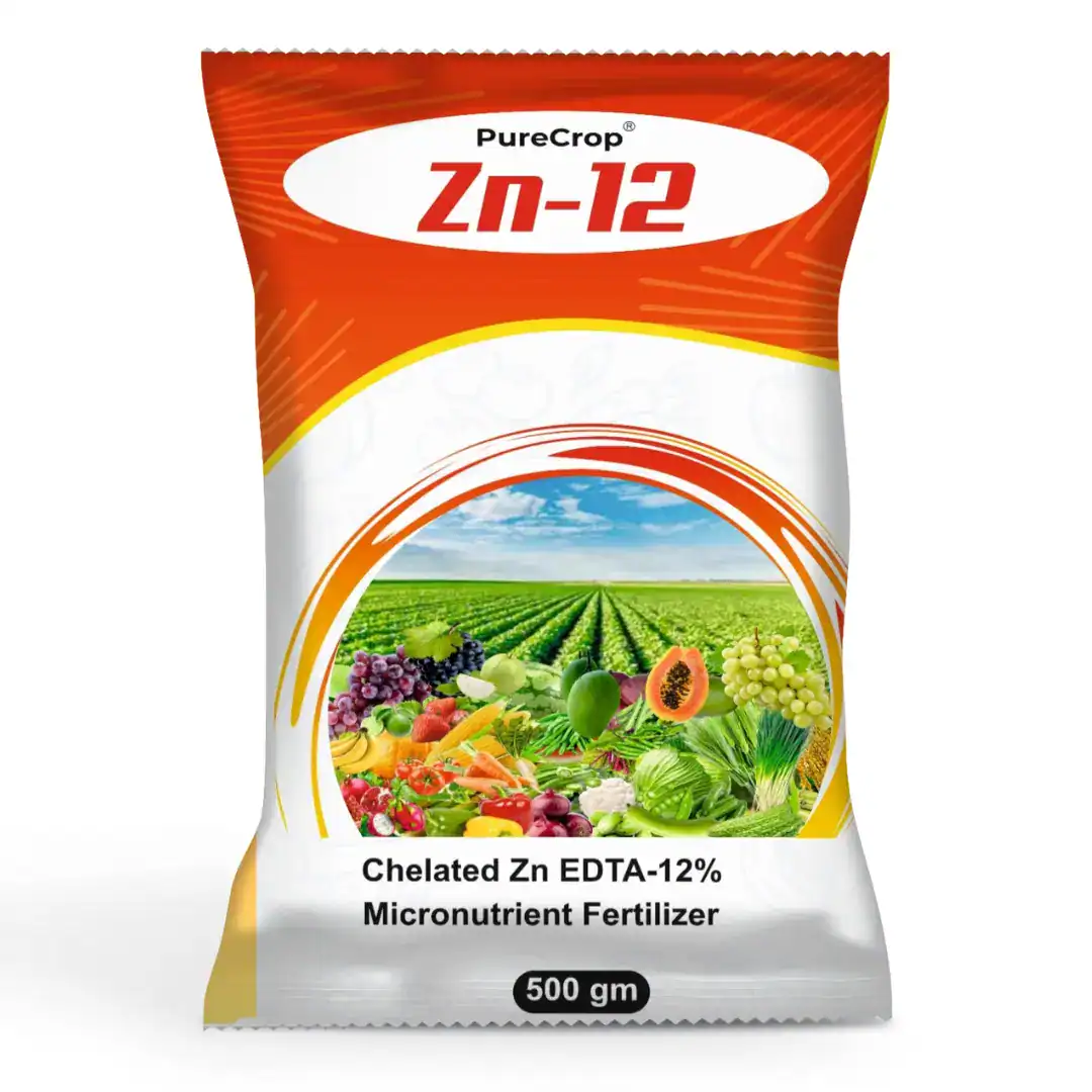 PureCrop Zn 12 | Chelated Zinc EDTA 12% | High Quality Micronutrient Fertilizer for Crops I 500gm x 20pc